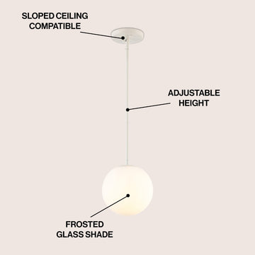 Bleecker 7.75" Metal/Glass Globe LED Pendant